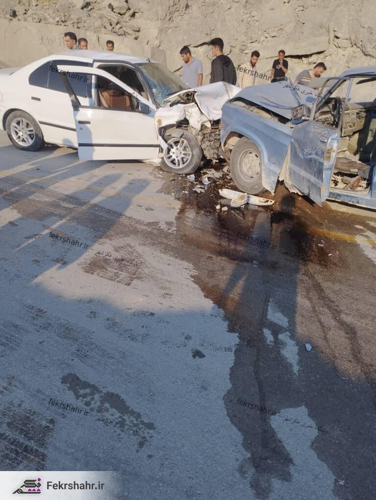 حادثه تصادف در آخرین روز پاییز در دشتستان با ۷ مصدوم + تصاویر